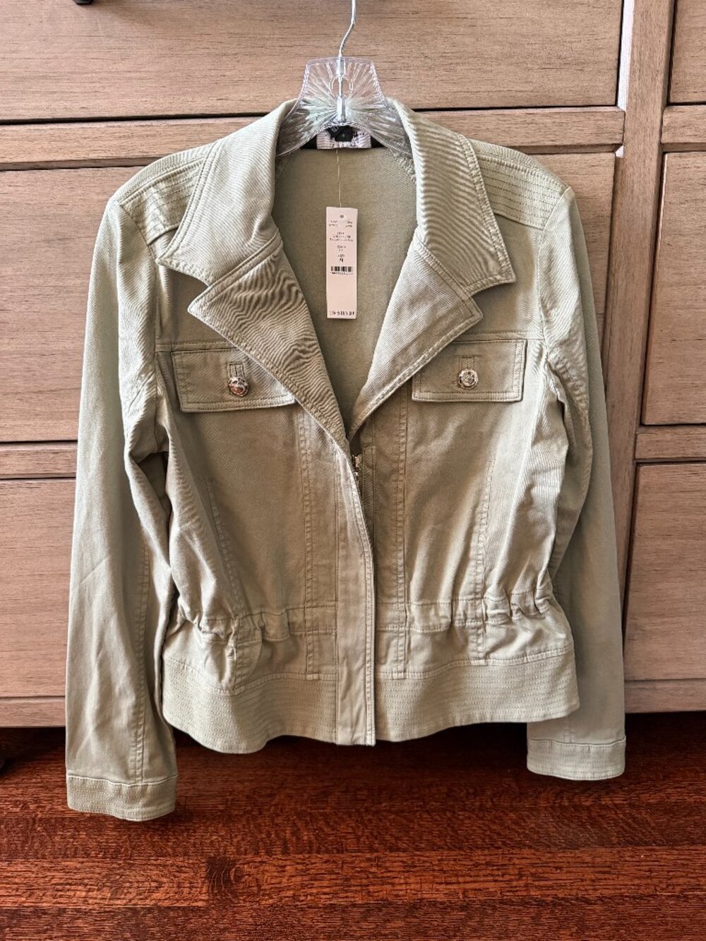 NWT White House Black Market Pret Soft Casual Moto Jacket M Elm